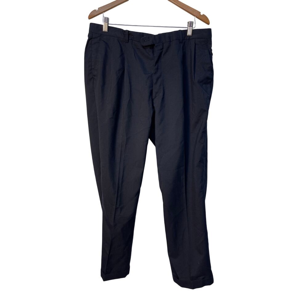 Wool Blend Grey Mens Dress Pants Pleated and Cuffed Size 38 Inseam‎ 29"